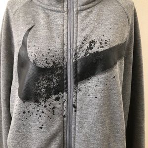 Nike Light Grey Graphic Sweatshirt Hoodie Jacket Size Medium